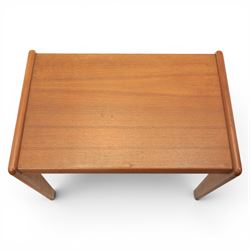 A pair of Nathan 'Highback Carvers' and a 20th century nest of teak tables, (Tables W65cm, D38cm, H49cm)
(Carvers W57, H97)