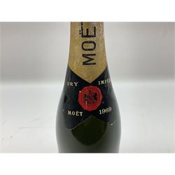 Moet & Chandon, 1969, dry imperial champagne,  unknown contents and proof 