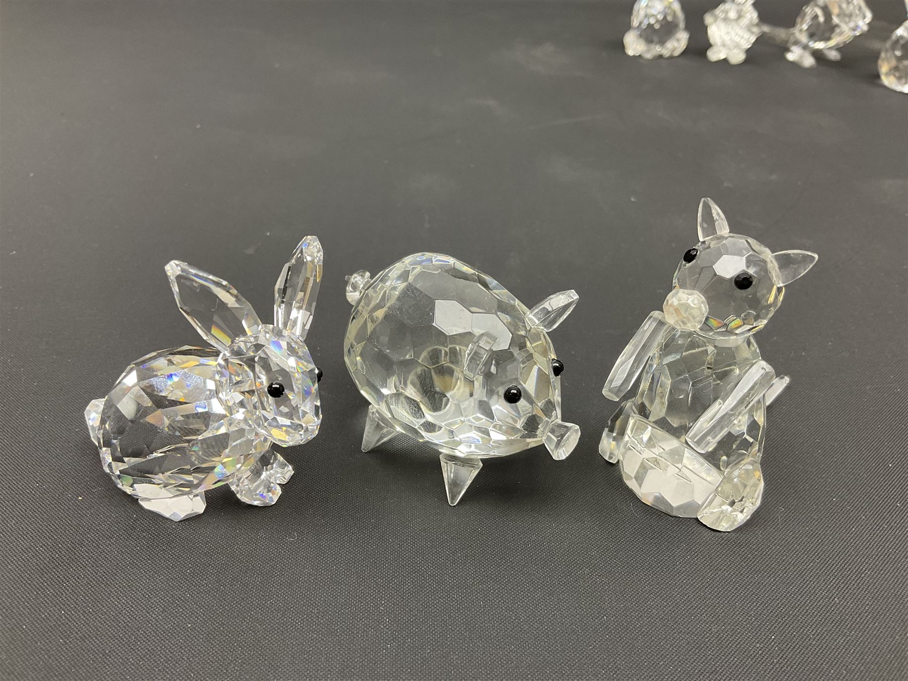 Collection of Swarovski Crystal animals, to include hedgehogs, snails, birds, mice and snakes, etc