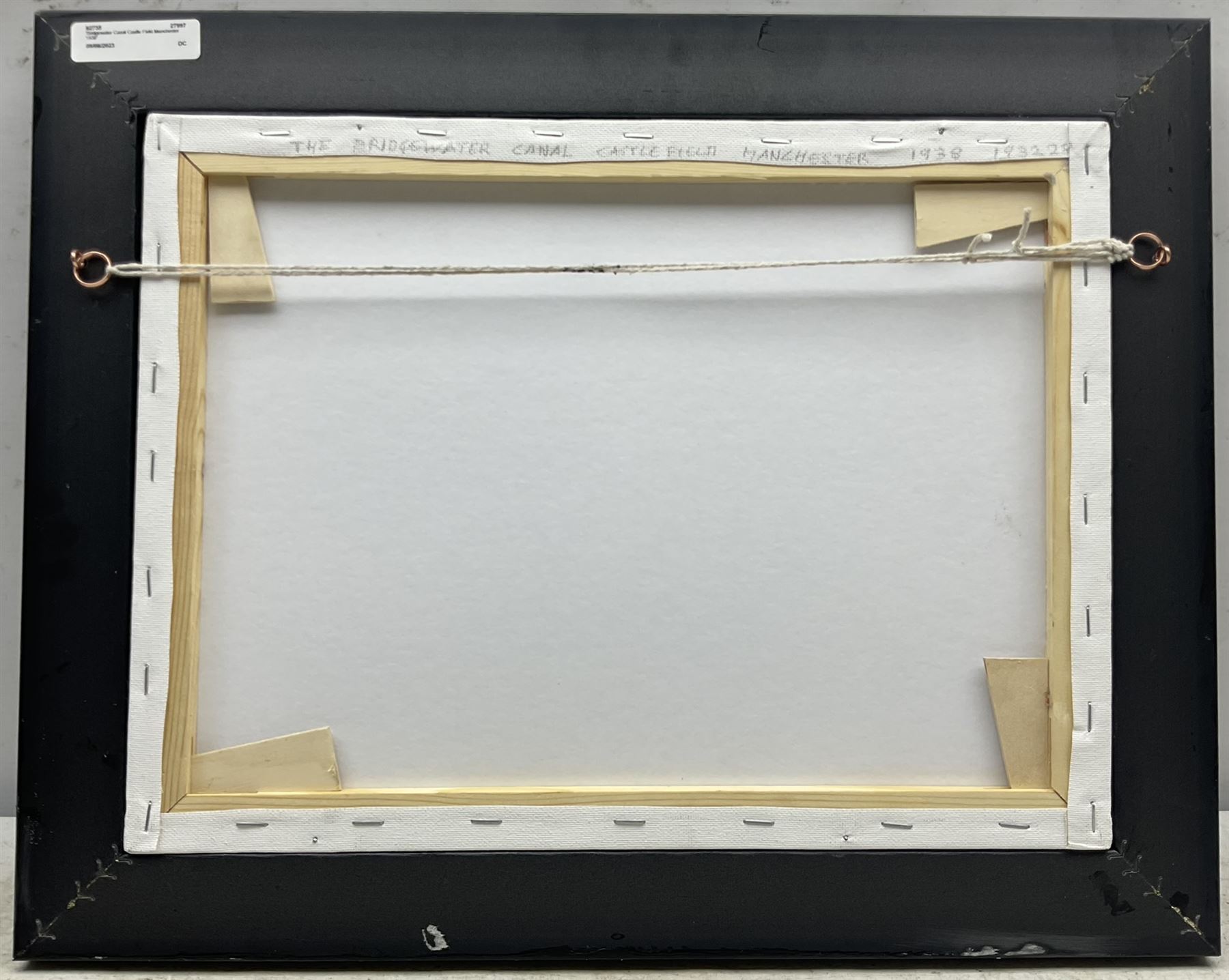 Steven Scholes (Northern British 1952-): 'Bridgewater Canal - Castle Field Manchester 1938', oil on canvas signed, titled verso 30cm x 40cm