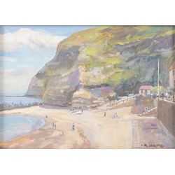 Michelle Saunders (British 1936-): Staithes, oil on board signed 24cm x 34cm 