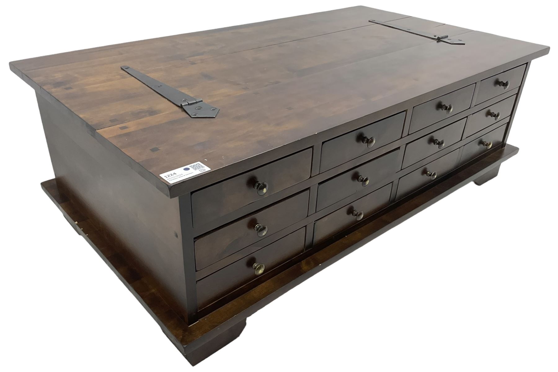 Laura Ashley - contemporary 'Garret' coffee table chest, rectangular top, fitted with twelve drawers