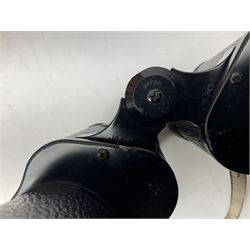 Pair of Rayswi of Harrogate carved oak candlesticks with brass mounts, in the form of an imp, together with a cased pair of Photopia binoculars, mother of pearl opera glasses, Bush radio, oak inkstand etc