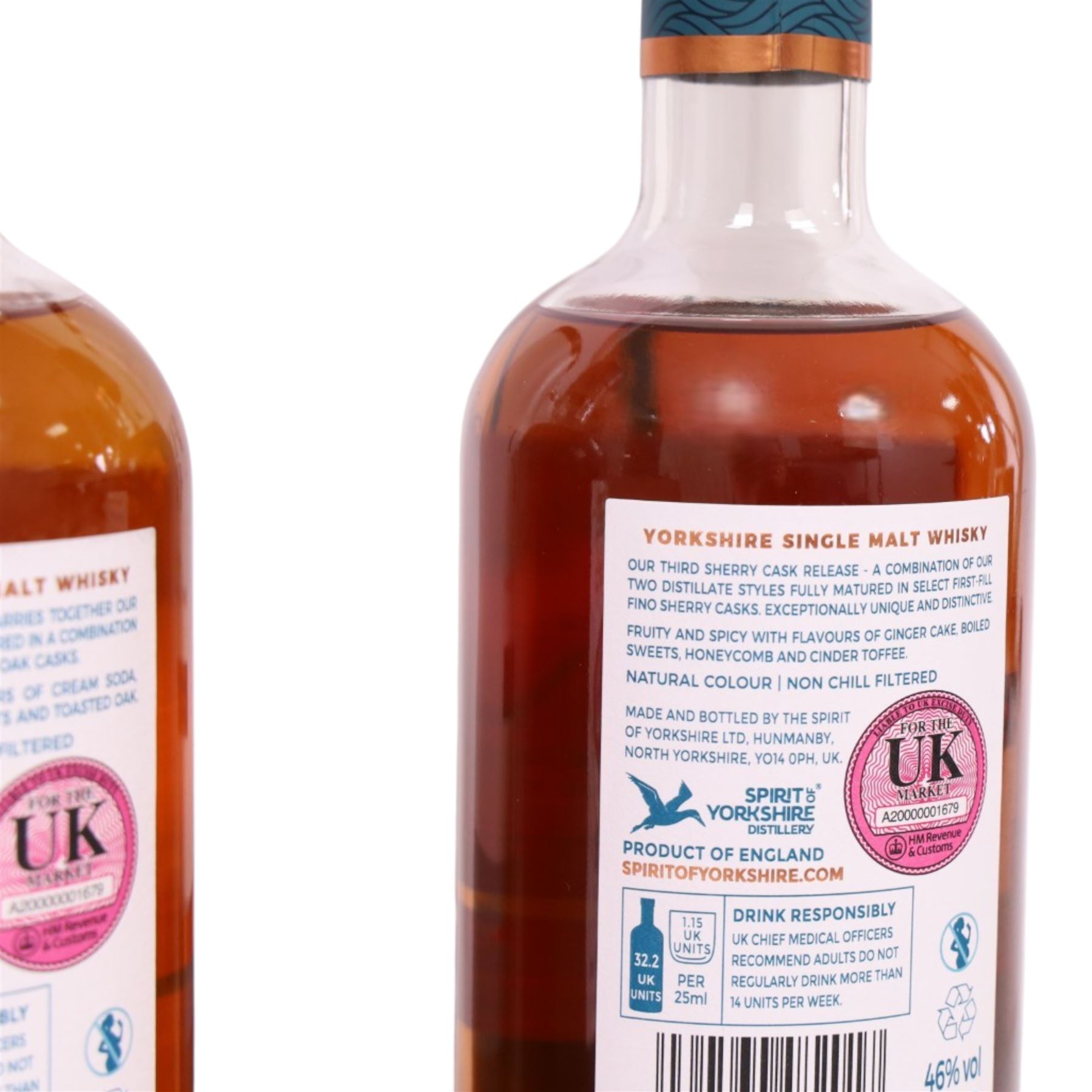 Sprit of Yorkshire Distillery, Filey Bay Sherry Cask Reserve #2  single malt whisky, 70cl 46% vol, Sherry Cask Reserve #3  single malt whisky, 70cl 46% vol and Filey Bay Double Oak #1  single malt whisky, 70cl 46% vol