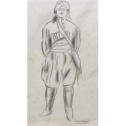After Dame Laura Knight (Staithes Group 1877-1970): Full Length Portrait of a Cossack, pencil signed 26cm x 15cm 