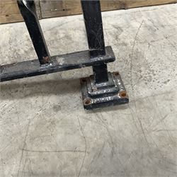 Set of wrought cast iron handrails in a black finish,