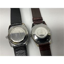 Two automatic wristwatches including Tara and Helbros and six manual wind wristwatches including Memostar alarm, Belmont alarm, Lanco, Tegrov, Superoma De Luxe and Services (8)