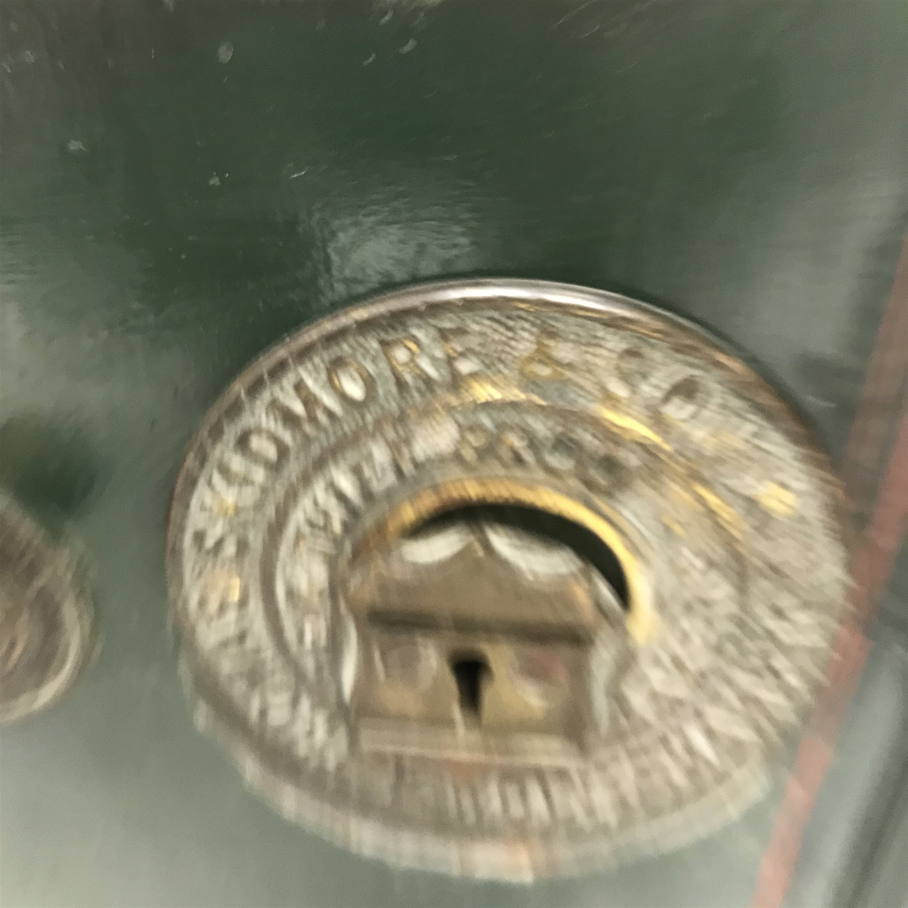 Victorian cast iron safe single door enclosing two drawers, green painted finish, royal coat of arms, 'Thomas Skidmore & Son, Wolverhampton' with single key, W49cm, H72cm, D47cm