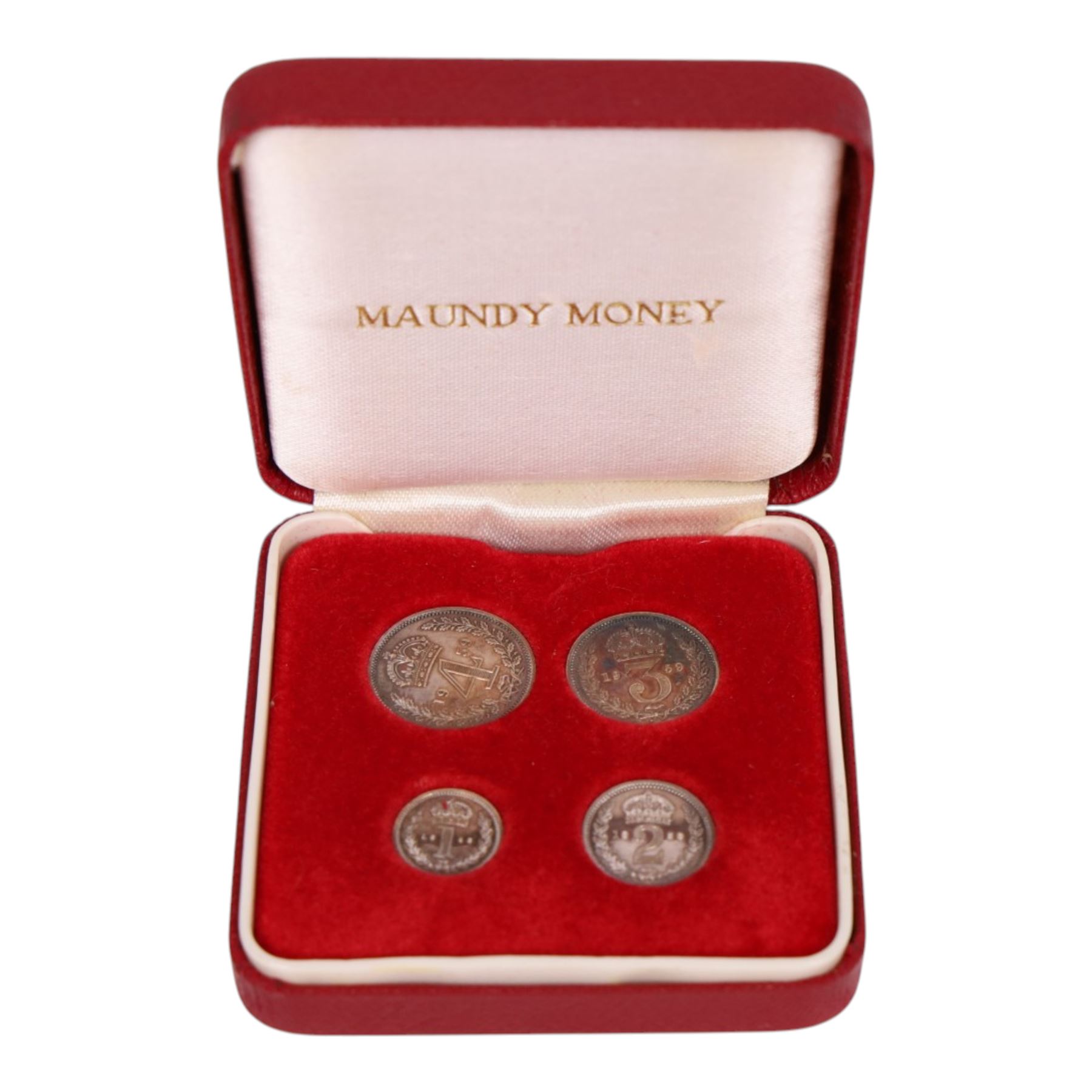 Queen Elizabeth II 1959 Maundy silver four coin set