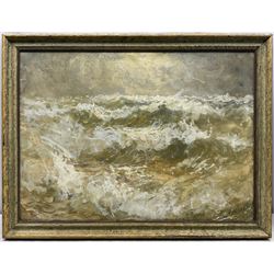 John Falconar Slater (British 1857-1937): Turbulent Seas, gouache on artist's board signed 53cm x 72cm 