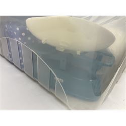 Singer 66 sewing machine in wooden case, together with an LG DVD player with speakers, two portable DVD players, etc 