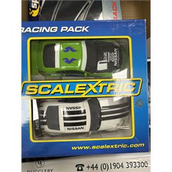 Quantity of Scalextric, including various sets; Digital Driver, Nissan Championship, Moto GP1, App Race control set and a collection of track and other accessories as per list
