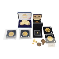 Six gold coins, comprising Queen Elizabeth II Niue 2018 half gram gold two dollars fifty c...