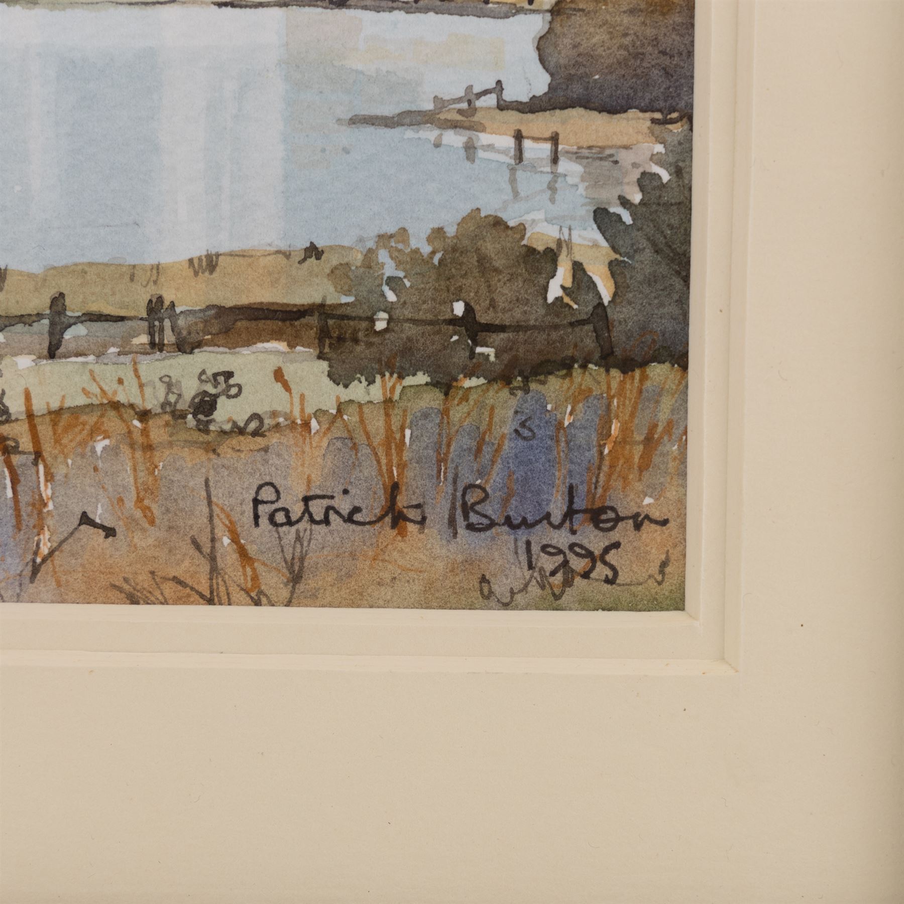 Patrick Austin Burton (British 1930-2009): A View of Hornsea Mere and The Old Cross, pair of watercolours signed and dated 1995, 18cm x 24cm (2)