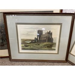 Edward Dunkan (British 1803-1882) after William John Huggins (British 1781-1845); 'Lord Lowther', engraving with hand colouring, together with prints of Flamborough, Whitby Abbey, and three others (6)
