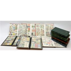 World stamps in fifteen albums/stock books including Spain, Denmark, Great Britain, Christmas interest etc, some facsimile stamps seen throughout and various other items of ephemera within the albums