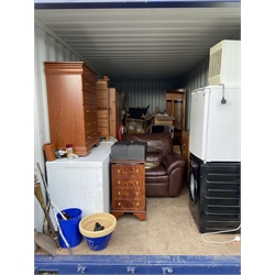 Container Contents Auction - entire container contents to include chest freezer, washers, fridge, pine furniture, leather chair, microwaves, cane conservatory suite and much more.
Location: Duggleby Storage, Scarborough Business Park YO11 3TX Viewing: Strictly by appointment call 01723 507111. Please note: all contents must be removed by Friday 11th December, items not collected by this time will be disposed of or resold on behalf of David Duggleby Ltd. This does not include the container.