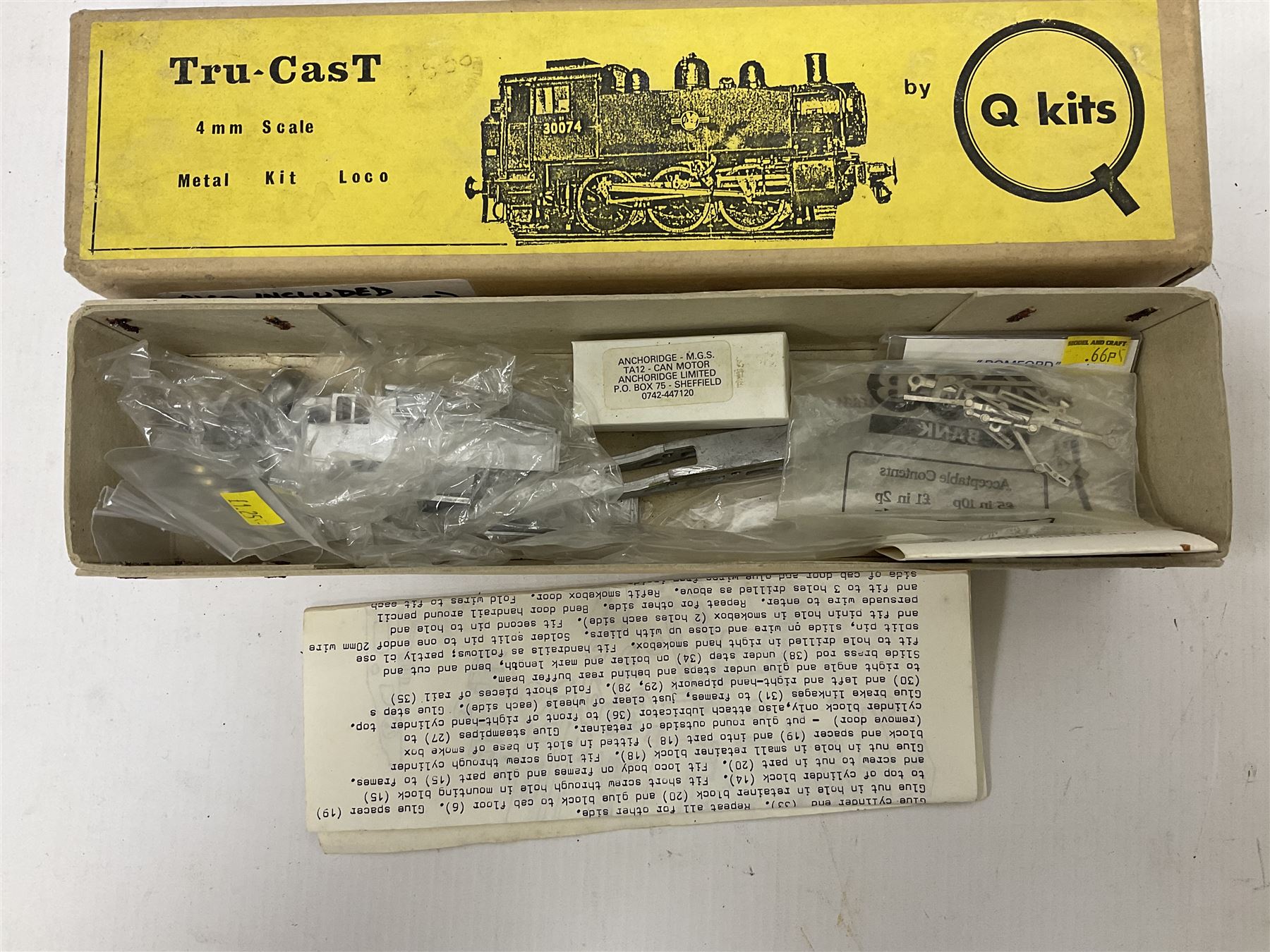 ‘00’ gauge - six model railway locomotive building kits comprising DJH Models CR/LMS/BR Wemyss Bay 4-6-2 Tank 944 Class, Caley Coaches CL4 Caledonian Railway Class 104 0-4-4T and CL2 Caledonian Railway Class 812 & 652 0-6-0 loco and tender, Mallard Models GWR 517 Class 0-4-2T body and chassis kit, Tru-Cast SR Class USA Tank locomotive and Pro-Scale LNWR Coal Tank; in original boxes 