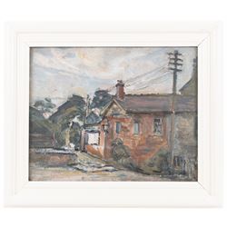 Florence Adelina Hess (Staithes Group 1891-1974): View of a Town and Portrait of a Lady - Believed to be a Self Portrait, two oils on panel unsigned, 22cm x 27cm and 21cm x 27cm (2) 
Provenance: from the collection of Doris Bilbrough (née Sykes), cook to the Hess household in the 1930s, thence by descent through the family.