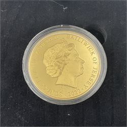 Queen Elizabeth II Bailiwick of Jersey 2022 'The 600th Anniversary of Henry V' gold proof five pound coin, cased with certificate