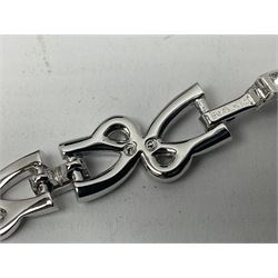 Maurice Lacroix gentlemans quartz wristwatch, 92127, with gold plated case, date apeture and leather strap, together with a Swarovski Crystal bracelet, two silver brooches and two costume brooches