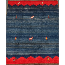  Turkman blue ground rug, 195cm x 160cm  