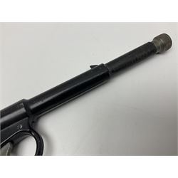 Webley & Scott Premier .177 over lever air pistol, no.2360, with chequered bakelite grip L24cm overall; Diana SP50 .177 plunge barrel air pistol; and T.J. Harrington & Son 'The Gat' .177 plunge barrel air pistol; NB: AGE RESTRICTIONS APPLY TO THE PURCHASE OF THIS LOT (3)