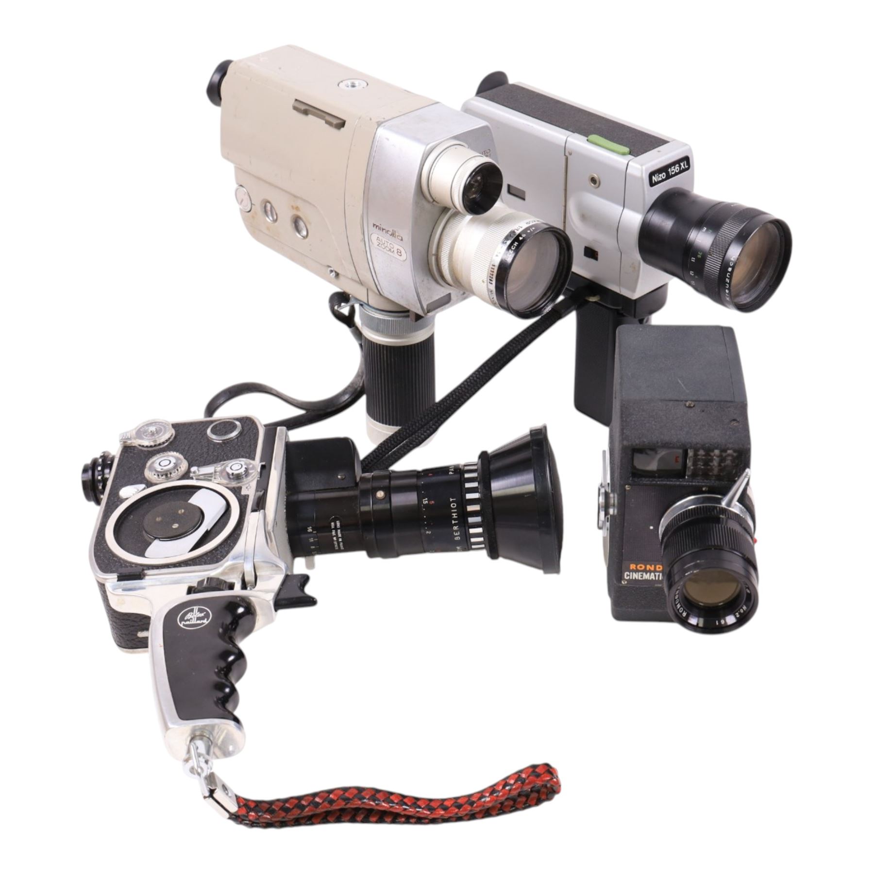 Collection of cameras, lenses and equipment including Bolex Paillard Zoom Reflex P2, Yashica Reflex 35, Coronet Twelve-20 Colour Filter Model etc, variously cased