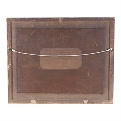 Albert Moulton Foweraker (British 1873-1942): Moonlit Spanish Courtyard with Figures beside a Fire, watercolour signed 25cm x 35cm