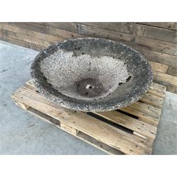 Large mid century tapering concrete planter