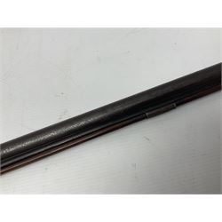 Early 19th century 20-bore flintlock converted to percussion fowling piece by Fisher, the 96.5cm(38