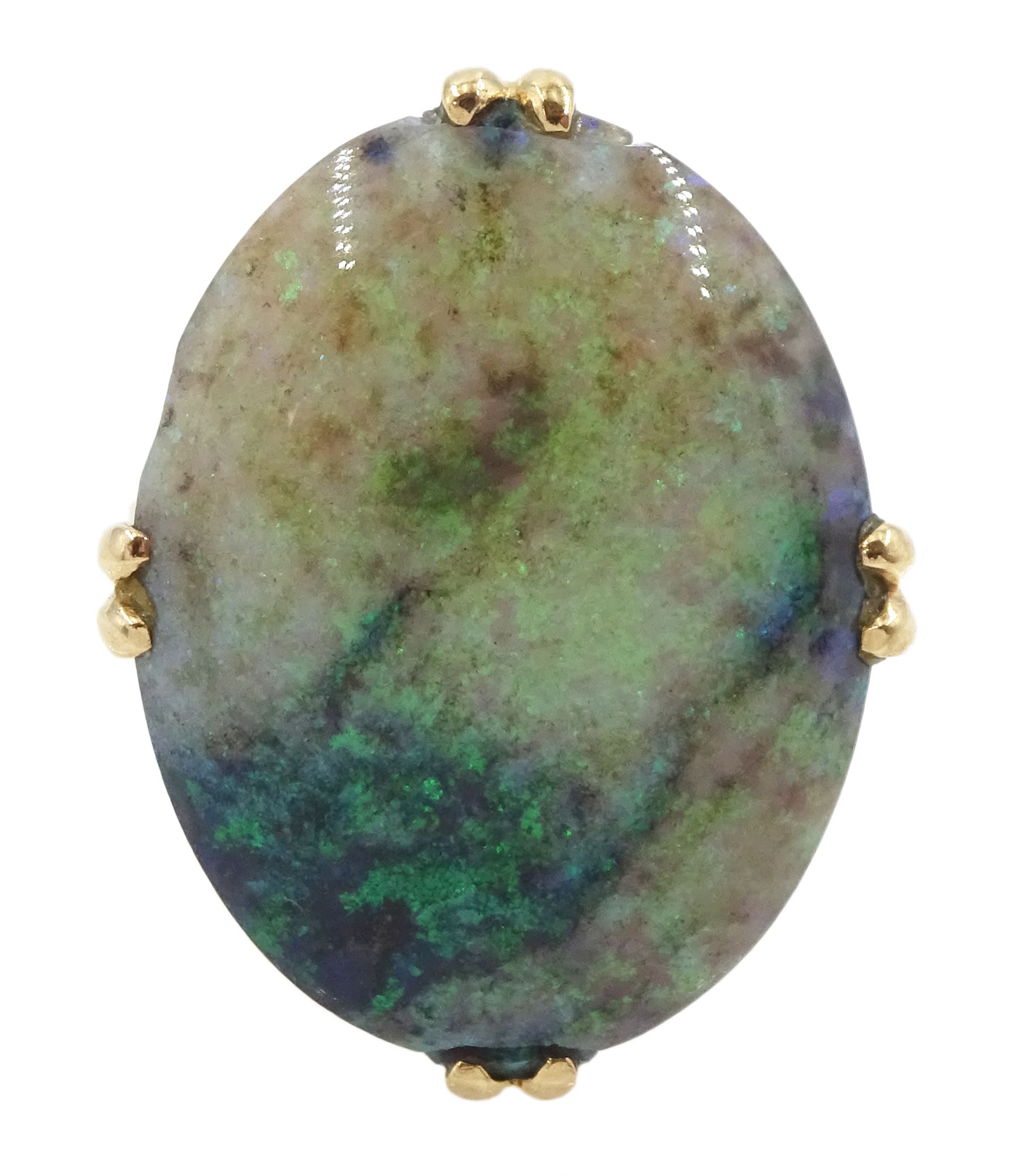 Gold single stone opal ring, opal approx 10.45 carat