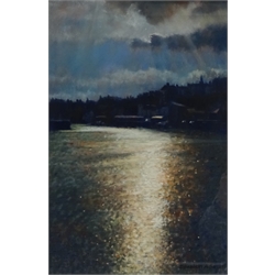  Elizabeth A Smith PPRSMA (British 1950-): 'Evening Whitby Harbour', pastel signed 33cm x 22cm Notes: Elizabeth now based in Oxfordshire, but formerly from North Yorkshire served as the first woman president of the Royal Society of Marine Artists 2013-2018  DDS - Artist's resale rights may apply to this lot    