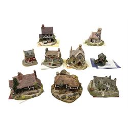 Nine Lilliput Lane cottages from the British and English collections to include Crown Inn, Wealden House, Puffin Row, etc, all boxed, one without deeds