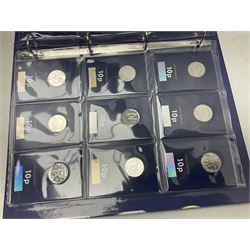 Queen Elizabeth II United Kingdom 2018 A-Z ten pence coin collection, including completer medallion, housed in a 'Change Checker' ring binder folder

