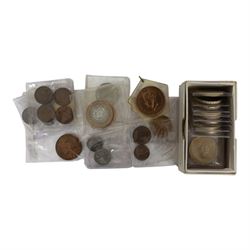 Great British and World coins, including a small quantity of Great British pre-1947 silver, five five pound coins, Canada 1949 one dollar, etc