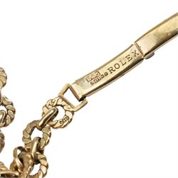 Tudor Royal ladies manual wind wristwatch, on 9ct gold Rolex bracelet, Birmingham 1955