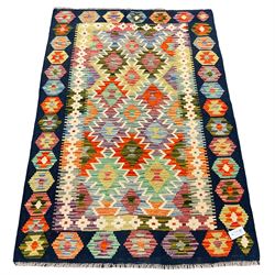 Chobi Kilim rug, geometric design