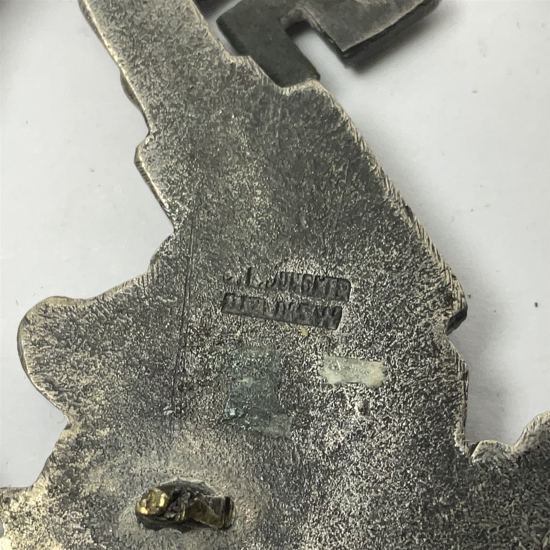 WWII German Luftwaffe Flak badge, indistinct maker's mark stamped under pin
