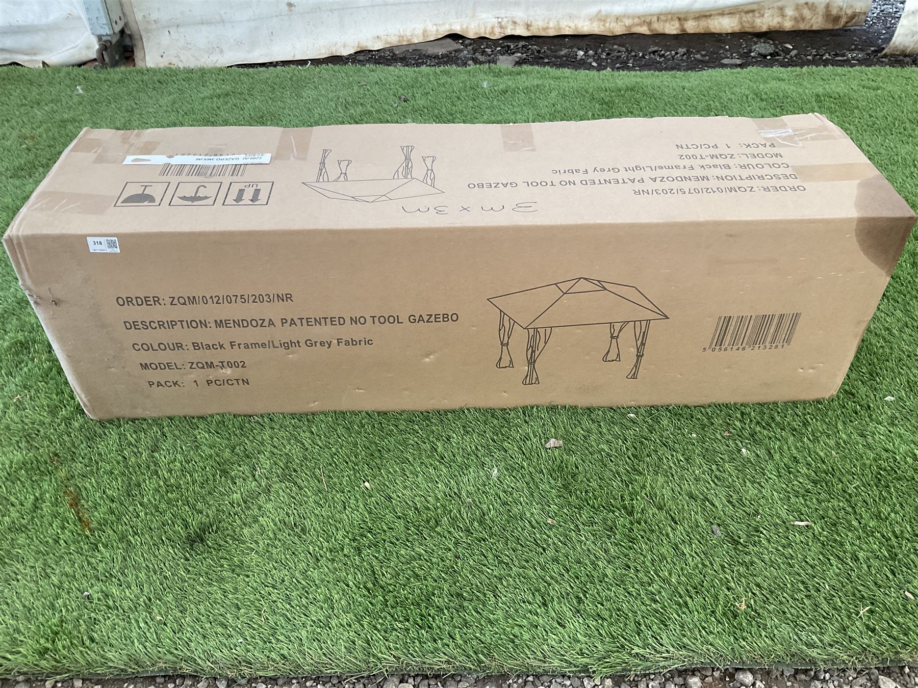 Mendoza patented no tool gazebo, black frame, light grey fabric - THIS LOT IS TO BE COLLECTED BY APPOINTMENT FROM DUGGLEBY STORAGE, GREAT HILL, EASTFIELD, SCARBOROUGH, YO11 3TX