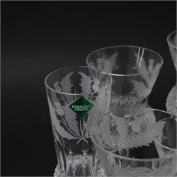 Ten Edinburgh Crystal Thistle pattern glass in pairs, comprising champagne, red wine, white wine, port, sherry and brandy glasses   