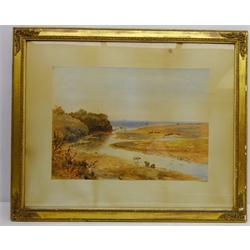  Cattle by an Estuary, watercolour signed and dated 1880 by Benjamin John Ottewell (British 1885-1930) 44.5cm x 62cm  