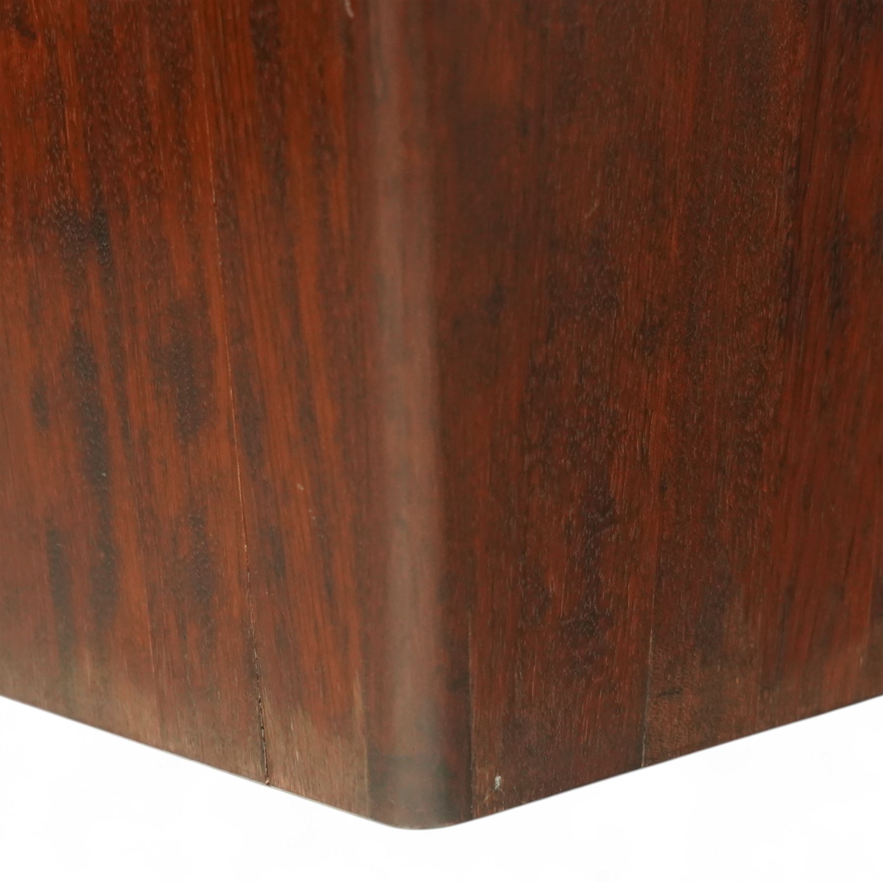 Dyrlund -  contemporary Santos rosewood square paper bin, with concave flared rim