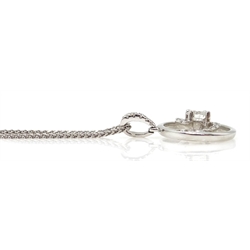  18ct white gold diamond swirl pendant necklace hallmarked, diamond 0.4 carat  