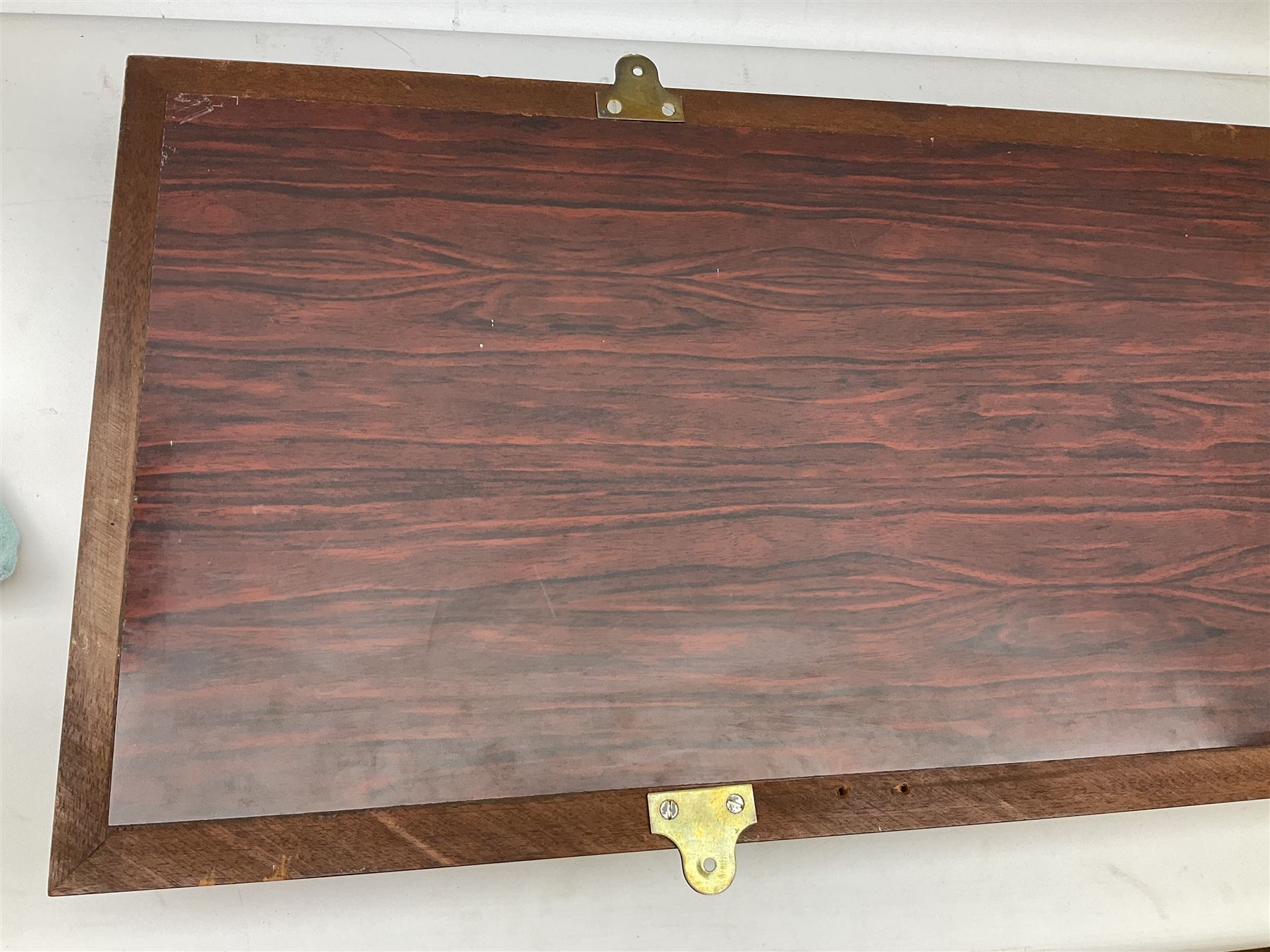 WW2 Lee Enfield No.4 Mk.1 .303 bolt-action rifle with hinged butt compartment, made by SA Ltd., Long Branch, Canada 1942, serial no.5L0646 L113cm; mounted on a framed display board with No.4 Mk.II spike bayonet, No.9 Mk.1 blade bayonet, two inert 5-round clips and brass biographical plaque by Antler Military Originals detailing DA Cert No.C3444 OLD STYLE DEACTIVATION SO FIREARMS CERTIFICATE REQUIRED OR RFD