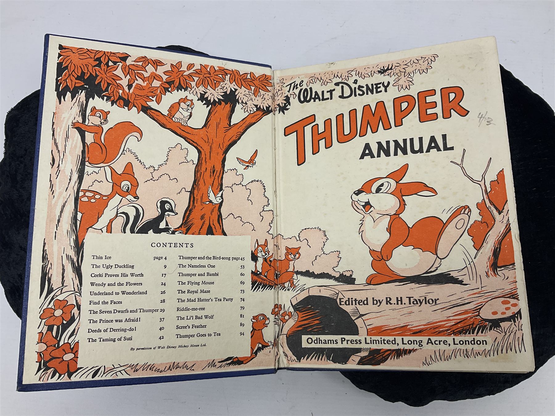 Three Disney Annuals, comprising Mickey Mouse Annual 1949, The Walt Disney Thumper Annual and Walt Disney's Wonder Book