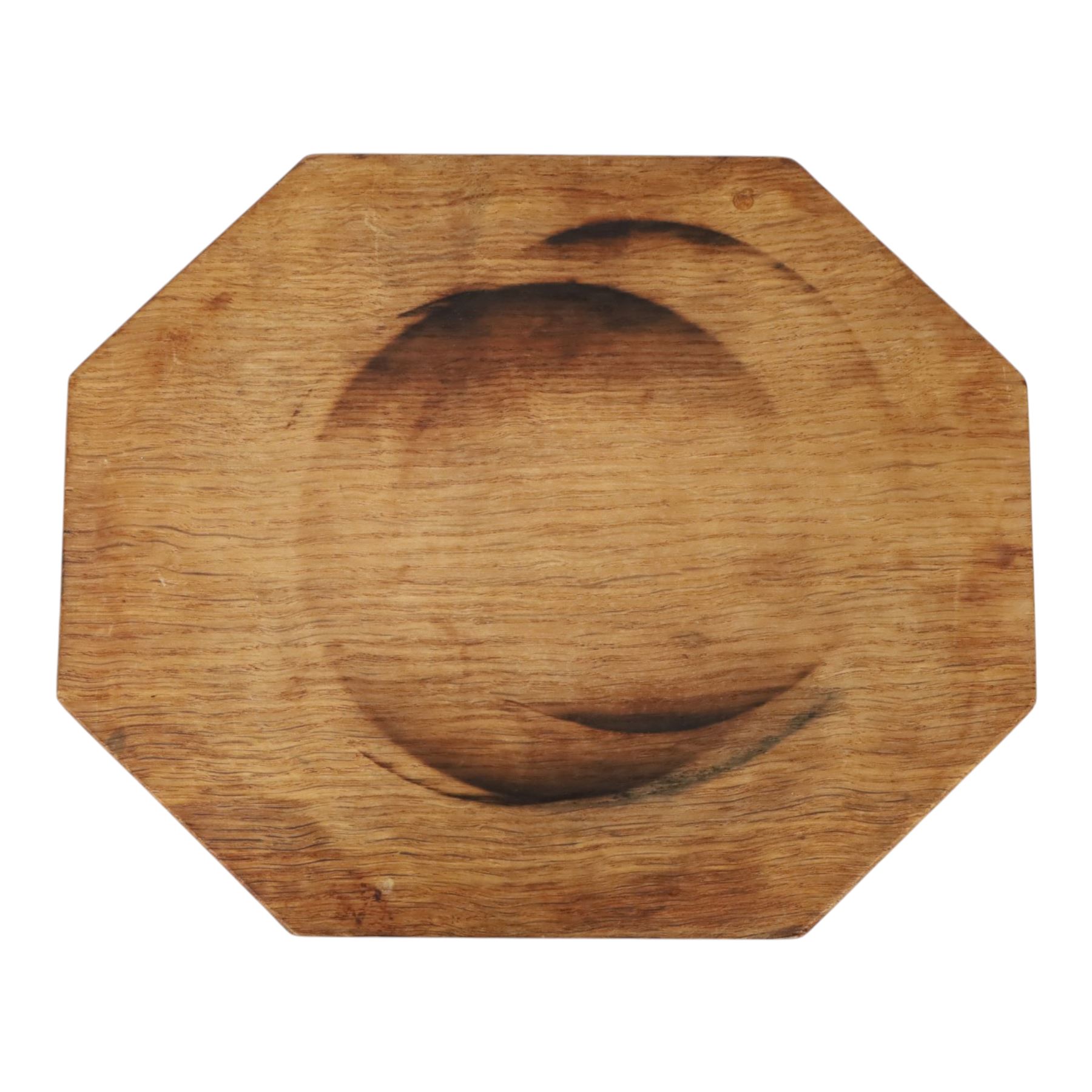 Mouseman - oak chopping board, of canted octagonal form, with carved mouse signature, by the workshop of Robert Thompson of Kilburn