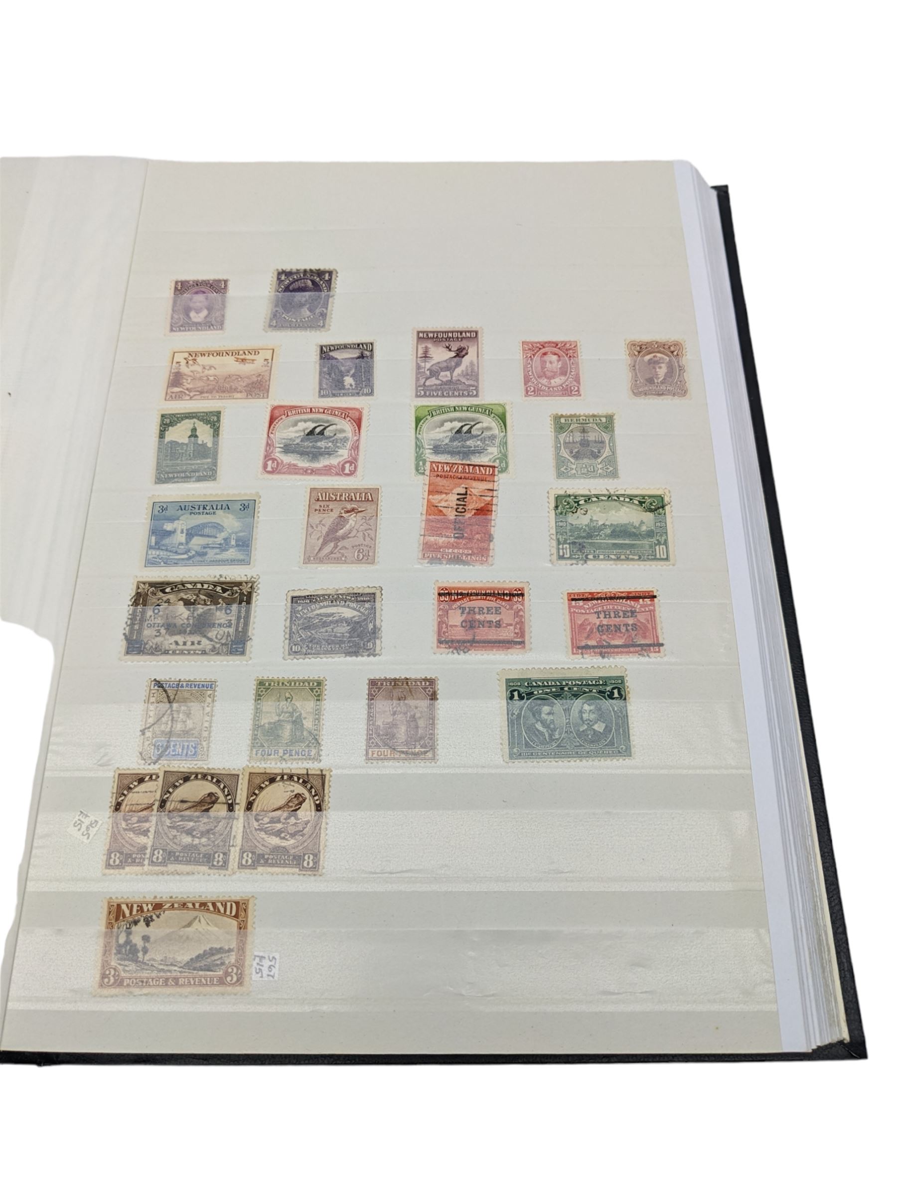 World Stamps including Seychelles, Southern Rhodesia, Sudan, Cyprus, Bermuda, Queen Victoria Canada, King Edward VII Straits Settlements etc, mixture of mint and used values, housed in a black stockbook