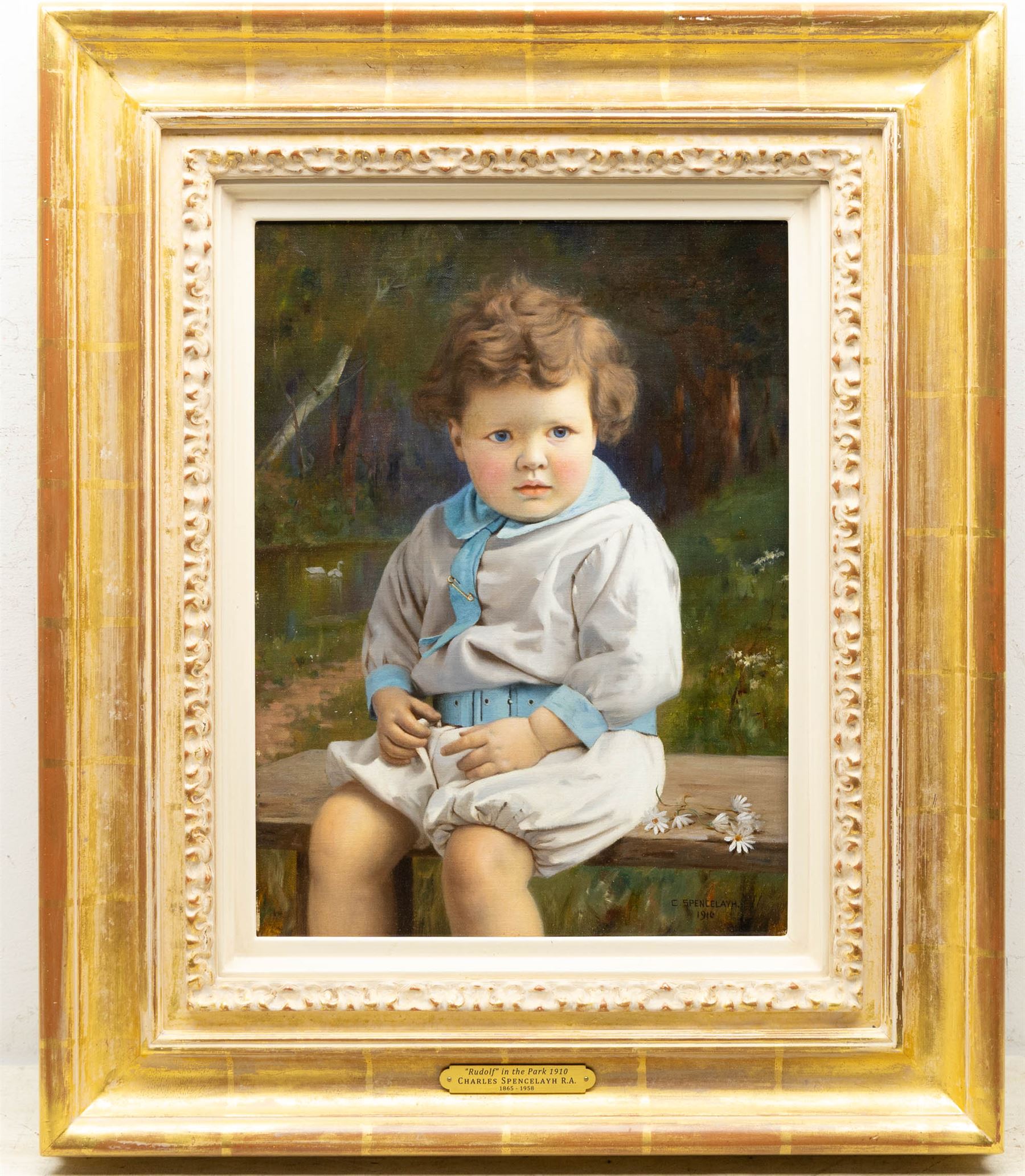Charles Spencelayh (British 1865-1958): Portrait of 'Rudolph', oil on canvas signed and dated 1910, 40cm x 30cm 
Provenance: private collection; with Christie's London 10th June 2003 Lot 95
