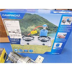 TimberTeck ESW12 electric winch, Bosch drill, Camping Cook stove, and two Ultra-Lite Camping chairs